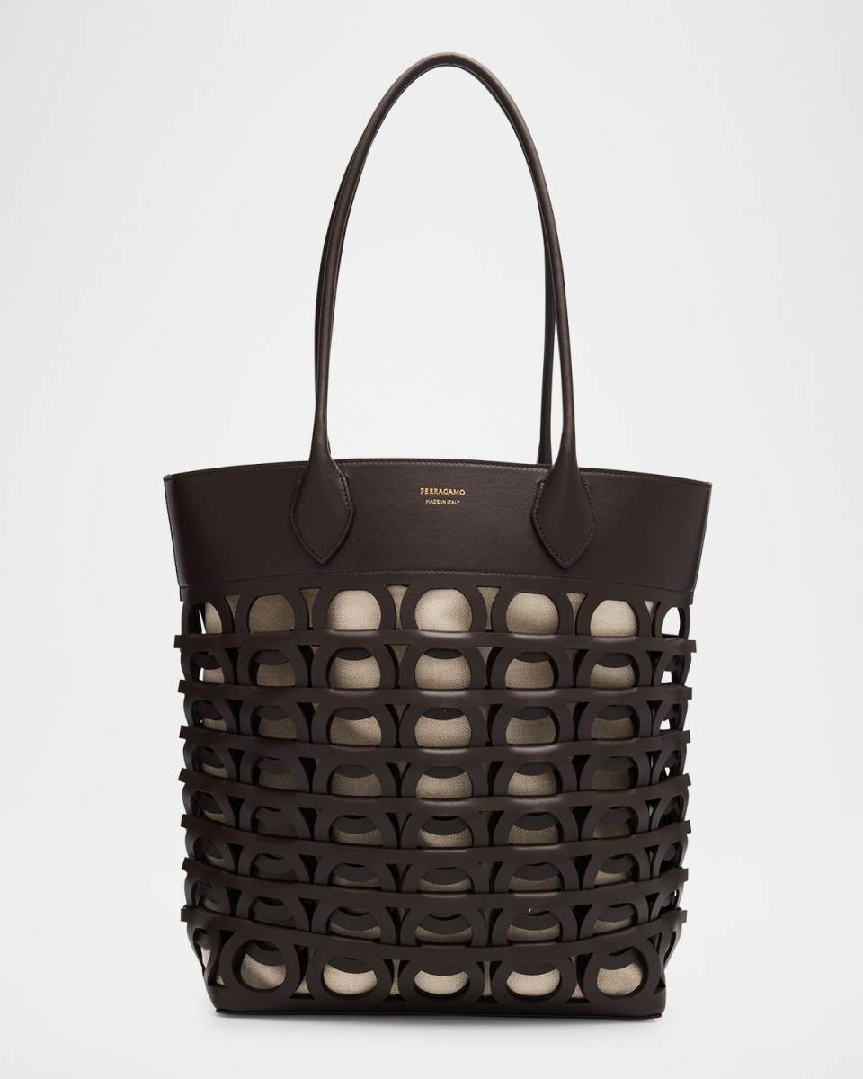 Gancini Leather Tote Bag